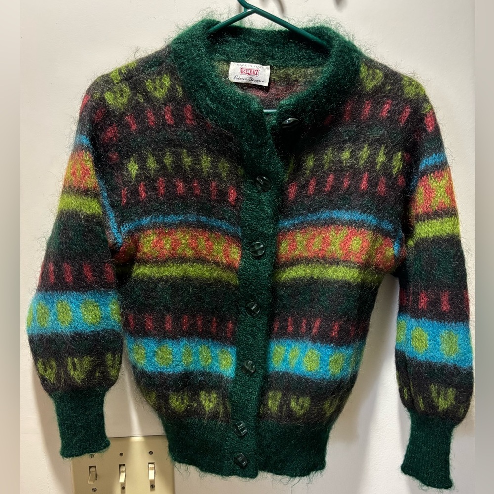 Vintage Sisley Cardigan Sweater Small